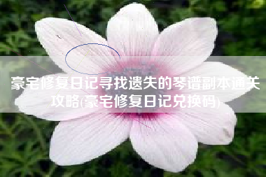 豪宅修复日记寻找遗失的琴谱副本通关攻略(豪宅修复日记兑换码)