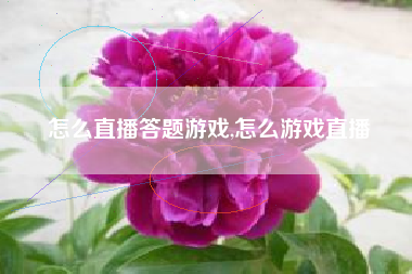 怎么直播答题游戏,怎么游戏直播