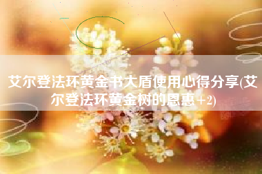 艾尔登法环黄金书大盾使用心得分享(艾尔登法环黄金树的恩惠+2)