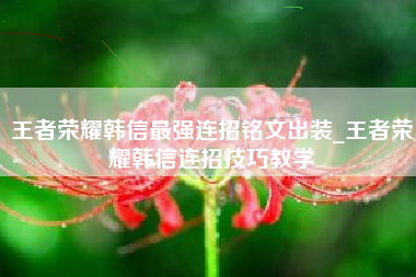 王者荣耀韩信最强连招铭文出装_王者荣耀韩信连招技巧教学