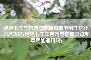 跑跑卡丁车官方竞速版敞篷老爷车强化加点攻略(跑跑卡丁车官方竞速版安卓和苹果能通用吗)