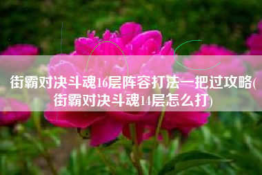 街霸对决斗魂16层阵容打法一把过攻略(街霸对决斗魂14层怎么打)