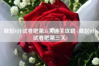藏起0分试卷吧第35关通关攻略 (藏起0分试卷吧第三关)