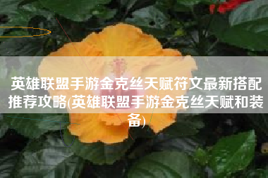 英雄联盟手游金克丝天赋符文最新搭配推荐攻略(英雄联盟手游金克丝天赋和装备)