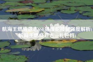 航海王燃烧意志SSR猫蝮蛇技能强度解析(航海王燃烧意志ssr礼包码)