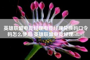 英雄联盟电竞经理电竞经理兑换码口令码怎么使用(英雄联盟电竞经理cdkey)