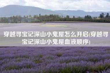 穿越寻宝记深山小鬼屋怎么开启(穿越寻宝记深山小鬼屋血液顺序)