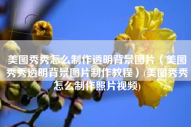 美图秀秀怎么制作透明背景图片（美图秀秀透明背景图片制作教程）(美图秀秀怎么制作照片视频)