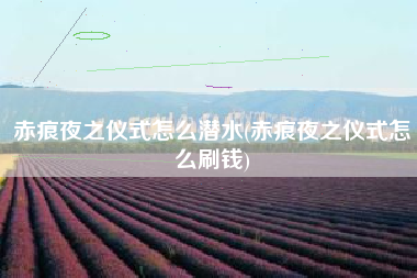 赤痕夜之仪式怎么潜水(赤痕夜之仪式怎么刷钱)