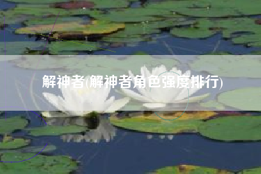 解神者(解神者角色强度排行)