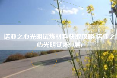 诺亚之心光明试炼材料获取攻略(诺亚之心光明试炼90层)
