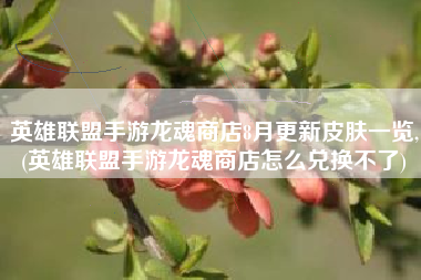 英雄联盟手游龙魂商店8月更新皮肤一览,(英雄联盟手游龙魂商店怎么兑换不了)