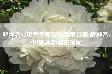 解神者X2贝黑莫斯技能强度攻略(解神者x2贝黑莫斯兽主搭配)