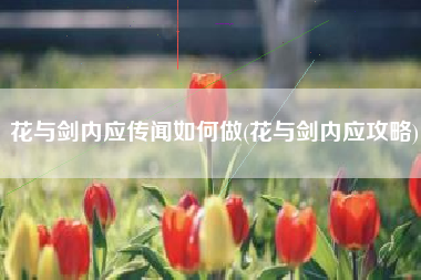 花与剑内应传闻如何做(花与剑内应攻略)