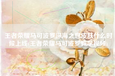 王者荣耀马可波罗深海之息皮肤什么时候上线(王者荣耀马可波罗教学视频)