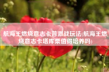 航海王燃烧意志卡普激战玩法(航海王燃烧意志卡塔库栗值得培养吗)