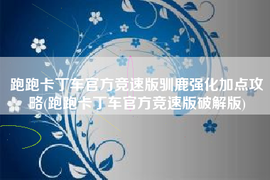 跑跑卡丁车官方竞速版驯鹿强化加点攻略(跑跑卡丁车官方竞速版破解版)