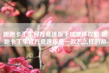 跑跑卡丁车官方竞速版下坡漂移攻略(跑跑卡丁车官方竞速版是一款怎么样的游戏)
