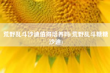荒野乱斗沙迪值得培养吗(荒野乱斗糖糖沙迪)
