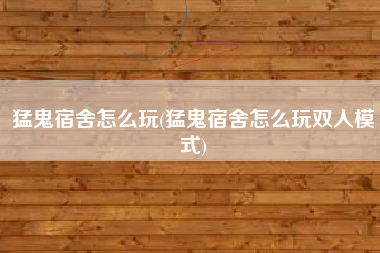 猛鬼宿舍怎么玩(猛鬼宿舍怎么玩双人模式)