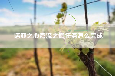 诺亚之心湾流之巅任务怎么完成