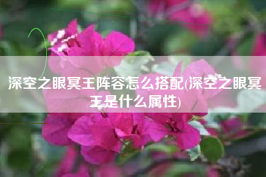深空之眼冥王阵容怎么搭配(深空之眼冥王是什么属性)