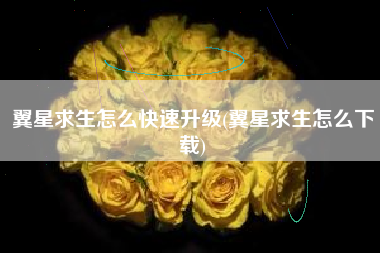 翼星求生怎么快速升级(翼星求生怎么下载)