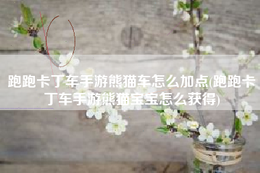 跑跑卡丁车手游熊猫车怎么加点(跑跑卡丁车手游熊猫宝宝怎么获得)