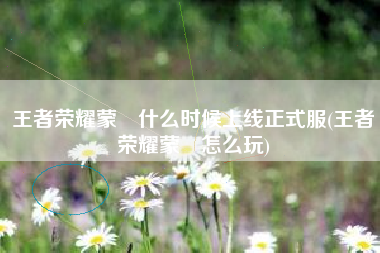 王者荣耀蒙犽什么时候上线正式服(王者荣耀蒙犽怎么玩)