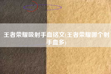 王者荣耀吸射手血铭文(王者荣耀哪个射手血多)