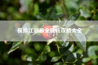 模拟江湖最全赚钱攻略大全