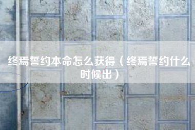 终焉誓约本命怎么获得（终焉誓约什么时候出）