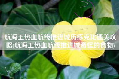 航海王热血航线推进城历练克比通关攻略(航海王热血航线推进城奇怪的食物)