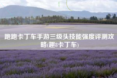 跑跑卡丁车手游三级头技能强度评测攻略(趣8卡丁车)