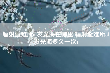 辐射避难所ol发光海在哪里(辐射避难所ol发光海多久一次)