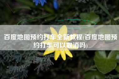 百度地图预约打车全新教程(百度地图预约打车可以取消吗)