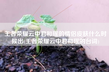 王者荣耀云中君和瑶的情侣皮肤什么时候出(王者荣耀云中君和瑶的台词)