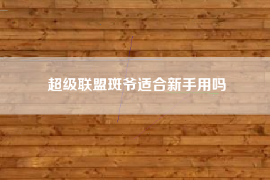超级联盟斑爷适合新手用吗