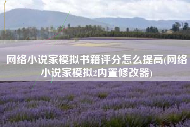 网络小说家模拟书籍评分怎么提高(网络小说家模拟2内置修改器)