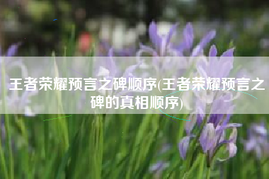 王者荣耀预言之碑顺序(王者荣耀预言之碑的真相顺序)
