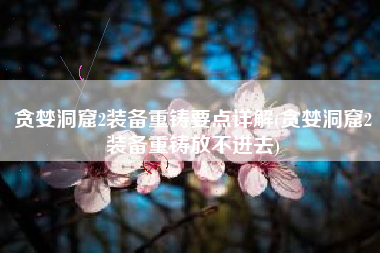 贪婪洞窟2装备重铸要点详解(贪婪洞窟2装备重铸放不进去)