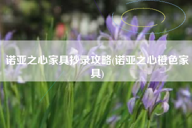 诺亚之心家具抄录攻略(诺亚之心橙色家具)