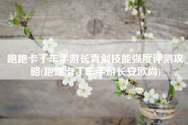 跑跑卡丁车手游长青剑技能强度评测攻略(跑跑卡丁车手游长安欧尚)