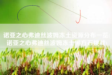 诺亚之心弗迪丝波姆冻土资源分布一览(诺亚之心弗迪丝波姆冻土黑方石挑战)