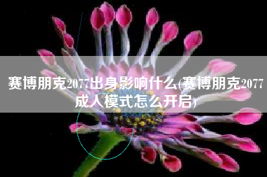赛博朋克2077出身影响什么(赛博朋克2077成人模式怎么开启)