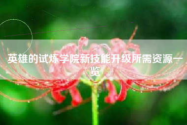 英雄的试炼学院新技能升级所需资源一览