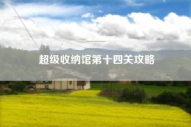 超级收纳馆第十四关攻略