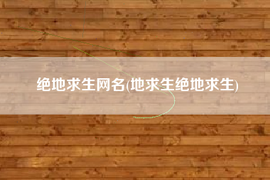 绝地求生网名(地求生绝地求生)