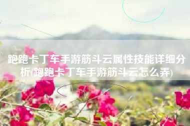 跑跑卡丁车手游筋斗云属性技能详细分析(跑跑卡丁车手游筋斗云怎么弄)