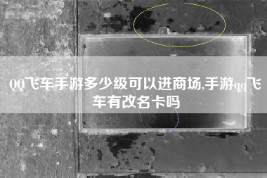 QQ飞车手游多少级可以进商场,手游qq飞车有改名卡吗